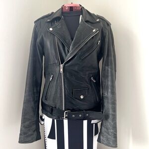 Pelechecoco reworked leather biker women’s XL jacket